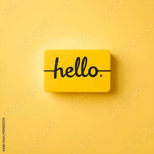 ''hello'' text on yellow background