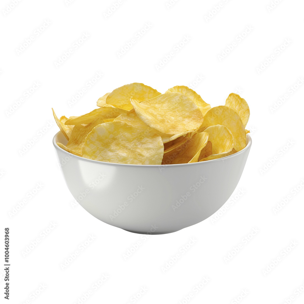 Bowl of Crispy Potato Chips Bowl of Crispy Potato Chips