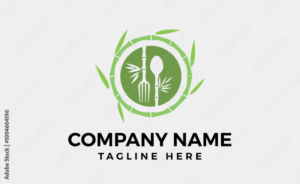 Bamboo Food and Restaurant Logo branding Design. Editable Vector Illustration. Bamboo Food and Restaurant Logo branding Design. Editable Vector Illustration.