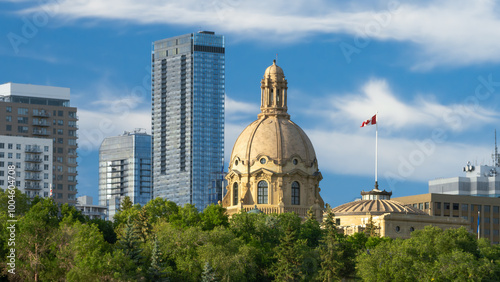 View to Alberta Legislature Building with Stantec Tower highrise on background