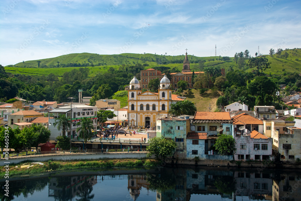 view of the church and river in the city of Salto de Pirapora , sp , Brazil. view of the church and river in the city of Salto de Pirapora , sp , Brazil.