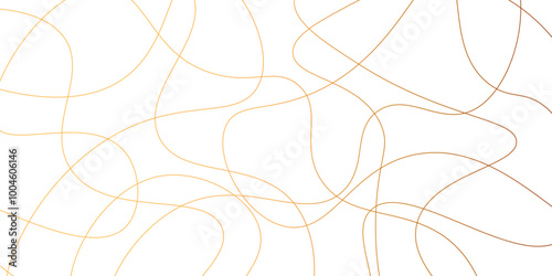 Random pattern colorful line stroke on a transparent background. Chaotic random lines abstract geometric pattern vector background. Decorative golden pattern with tangled curved lines. 