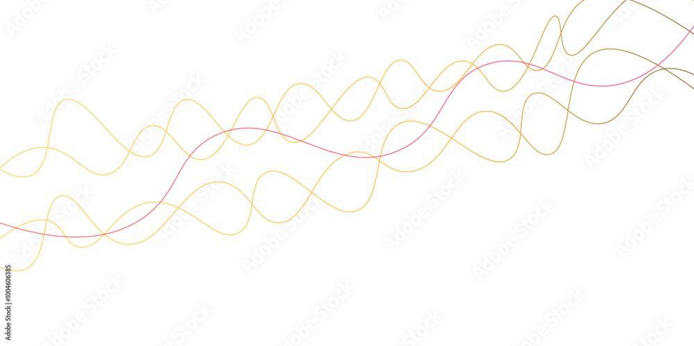 Random pattern colorful line stroke on a transparent background. Chaotic random lines abstract geometric pattern vector background. Decorative golden pattern with tangled curved lines. Random pattern colorful line stroke on a transparent background. Chaotic random lines abstract geometric pattern vector background. Decorative golden pattern with tangled curved lines.