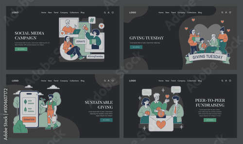 Giving Tuesday. Flat Vector Illustration