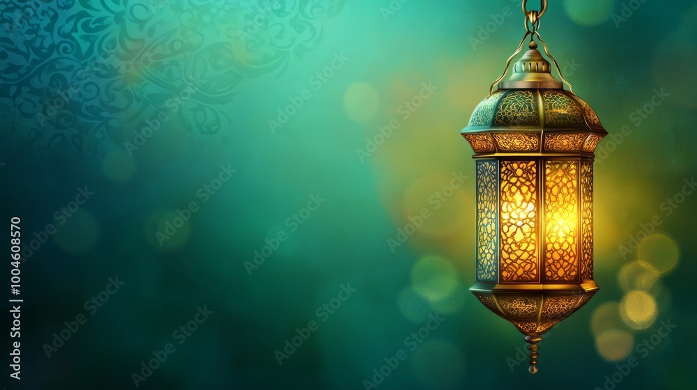 A decorative lantern glowing against a soft blue-green background, evoking warmth and ambiance. A decorative lantern glowing against a soft blue-green background, evoking warmth and ambiance.