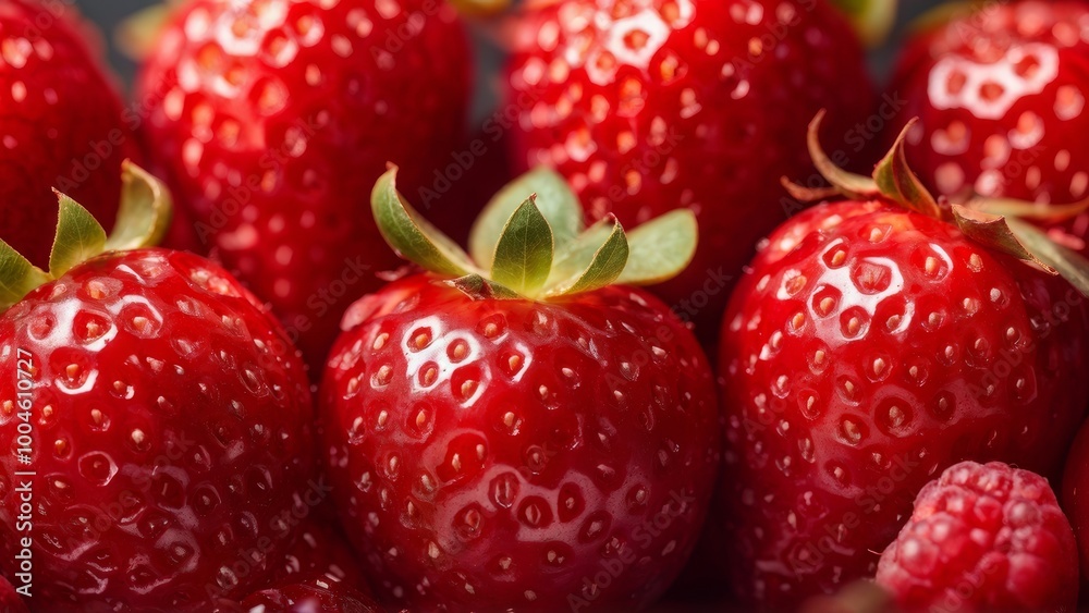 Red strawberries. A creative banner. with a place for the text. Red strawberries. A creative banner. with a place for the text.