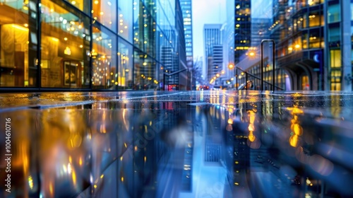 Cityscape Reflection After Rain