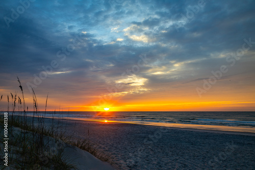 Beach Sunrise with Stormy Clouds