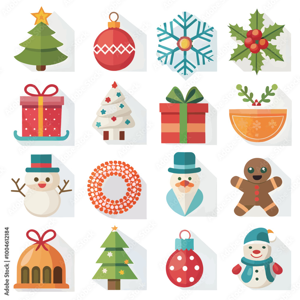 Merry Christmas element collection on white background Merry Christmas element collection on white background