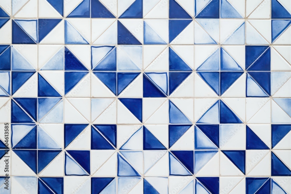 Fototapeta premium Tiles of blue pattern architecture backgrounds white.