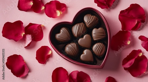 Heart shaped chocolate pralines for valentine's day gift