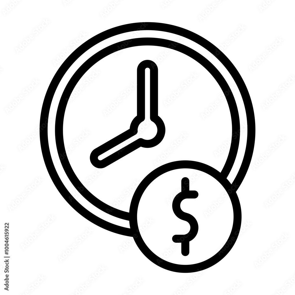 Clock Vector Line Icon Design Clock Vector Line Icon Design