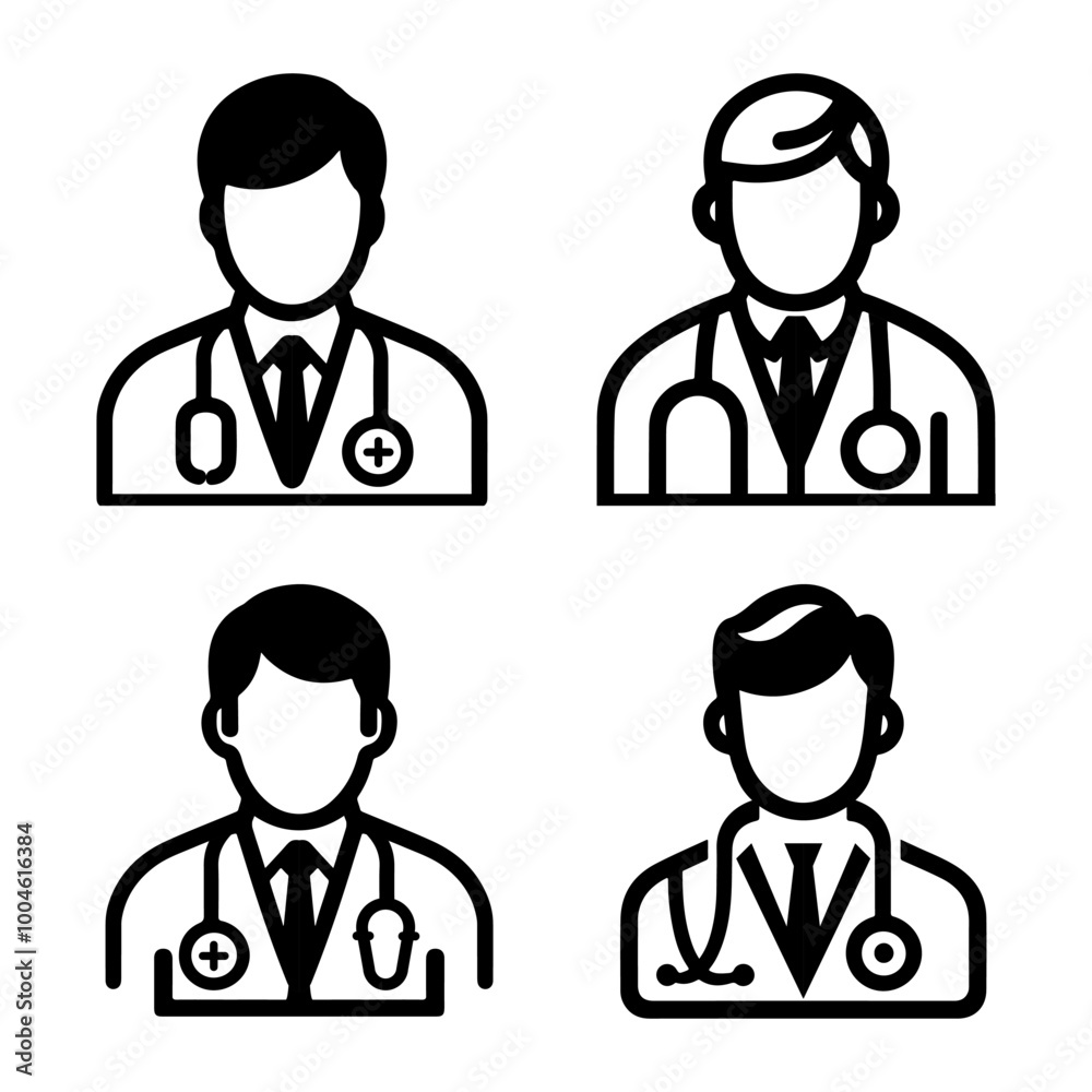 Medical Doctor Icons Vector Illustration Set Medical Doctor Icons Vector Illustration Set