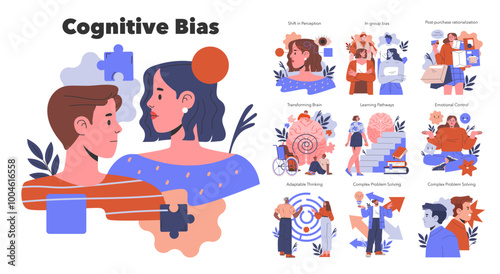 Cognitive Bias. Flat Vector Illustration