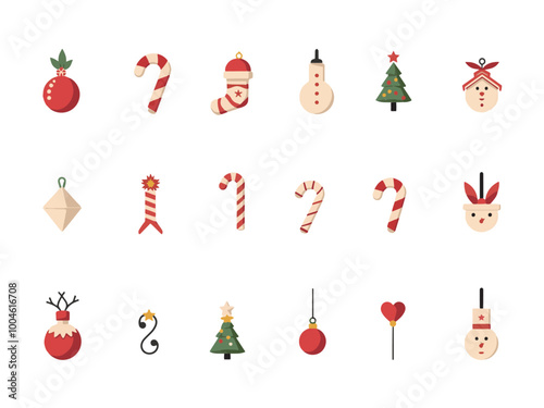 Merry Christmas element collection on white background	