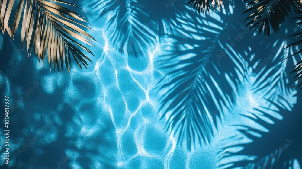 custom made wallpaper toronto digitalPalm tree shadow on water. Perfect for tropical designs, summer vibes, and travel themes.