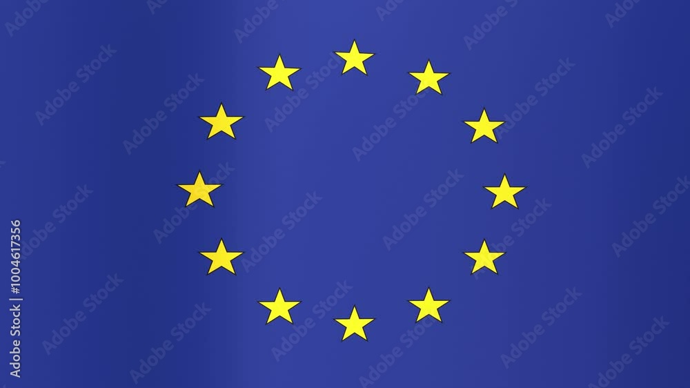 Flag of European Union. Seamless looping animation Flag of European Union. Seamless looping animation