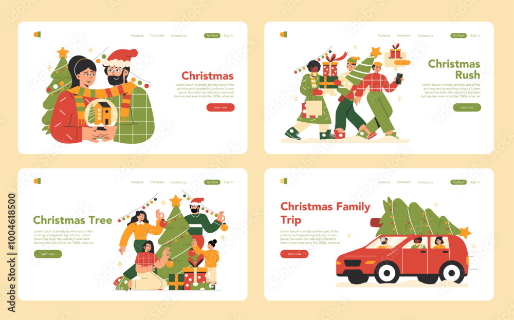 Fototapeta premium Christmas. Flat Vector Illustration