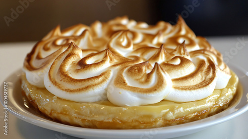 A light and fluffy lemon meringue pie with a perfectly toasted meringue topping.