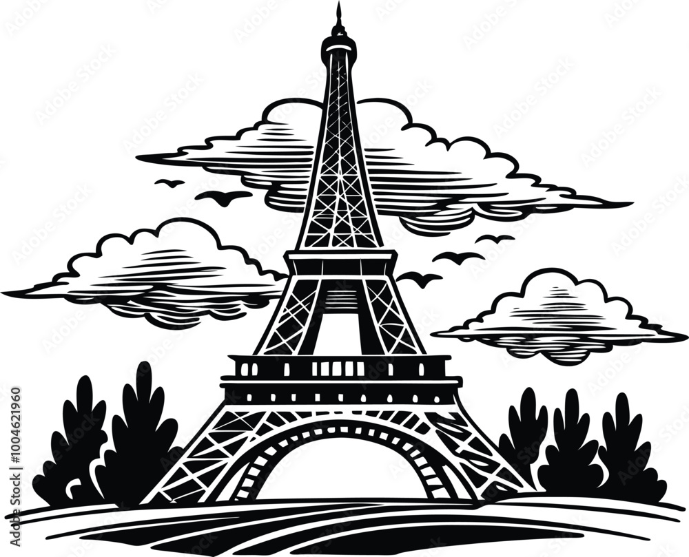 Obraz premium eiffel tower vector file, 
