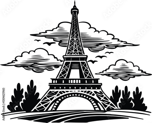 eiffel tower vector file, 