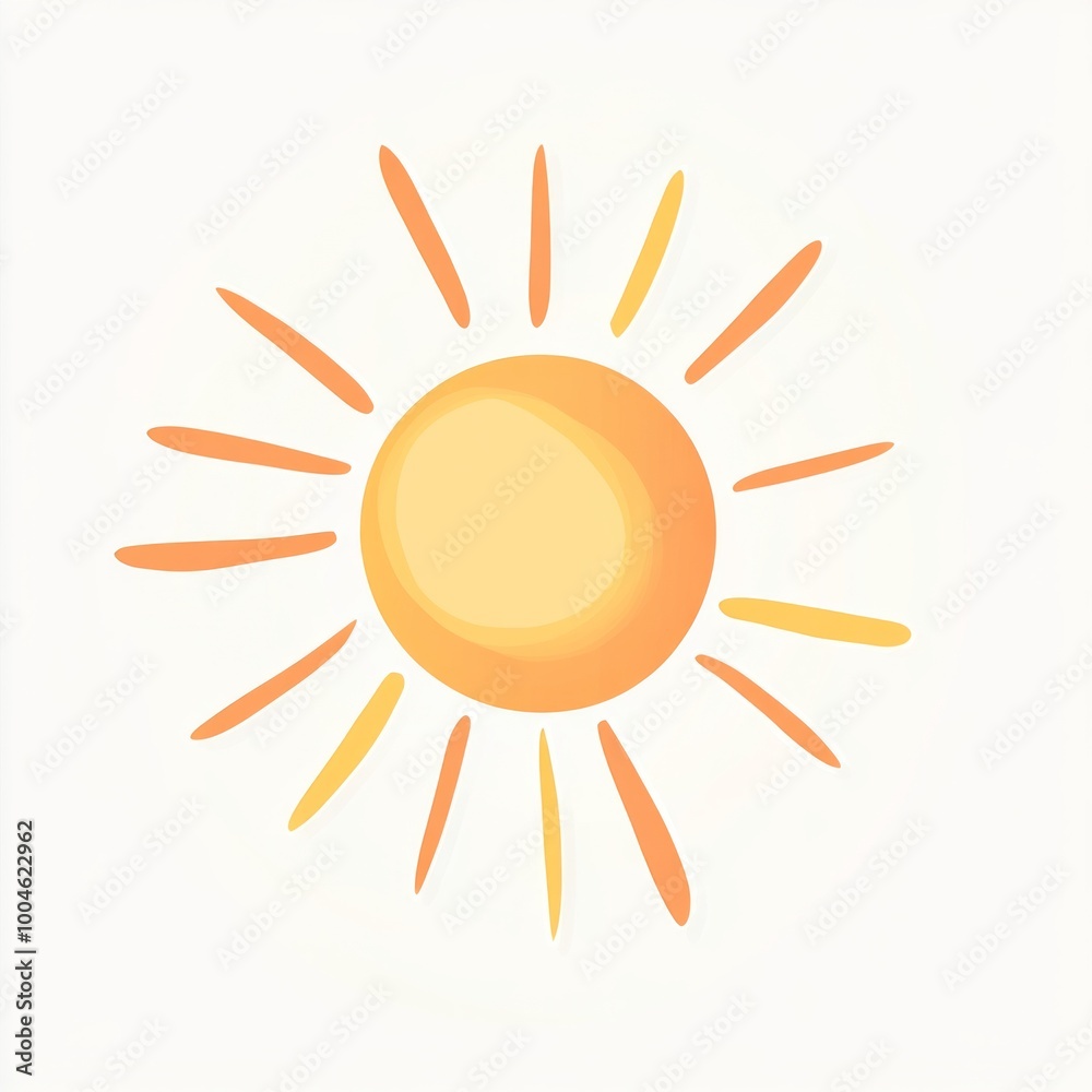 Hand Drawn Sun Illustration: Summer Sunshine Graphic Hand Drawn Sun Illustration: Summer Sunshine Graphic