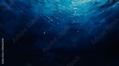 deep ocean underwater scene with sunlight rays