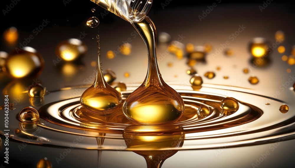 Face Oil Drops on a Glass Surface Face Oil Drops on a Glass Surface