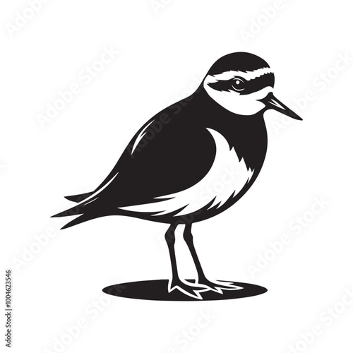 Minimalist Plovers Silhouette Vector Art – Wildlife Design Collection