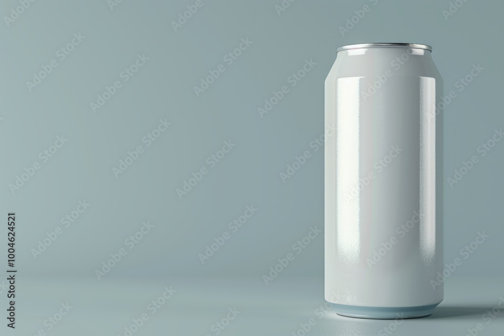 White Soda Can on Minimalist Background