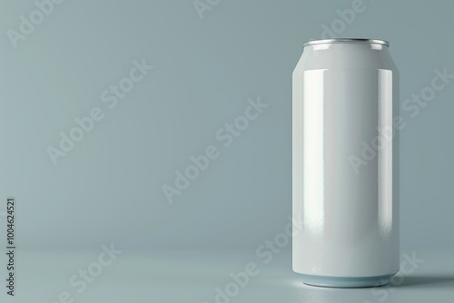 White Soda Can on Minimalist Background