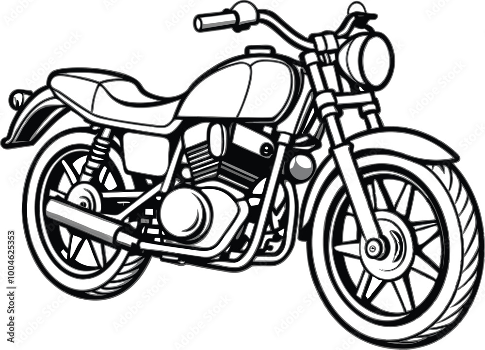 Obraz premium motorcycle line art vector file,