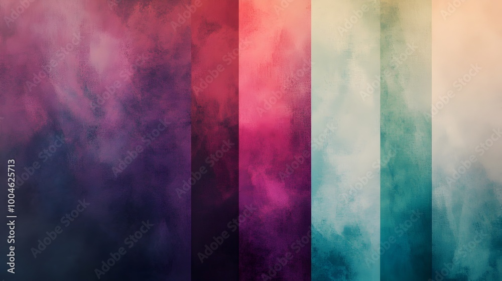 Naklejka premium Captivating abstract color gradient and organic textural digital painting with modernist color field influence set in an atmospheric studio environment