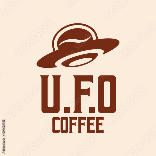 ufo coffee flat minimalist logo design