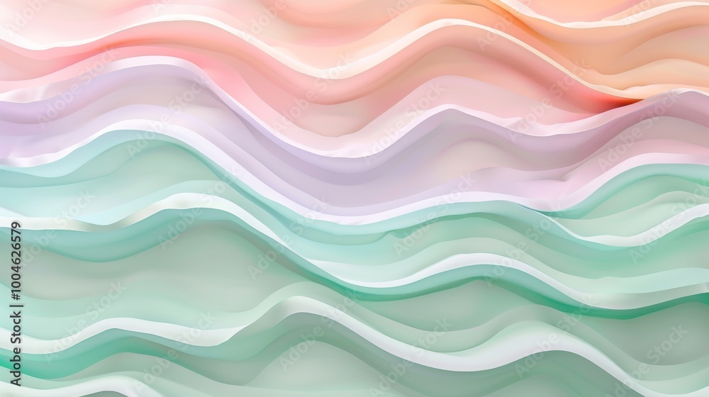 A pastel background with gentle waves of color blending lavender, mint, and peach A pastel background with gentle waves of color blending lavender, mint, and peach