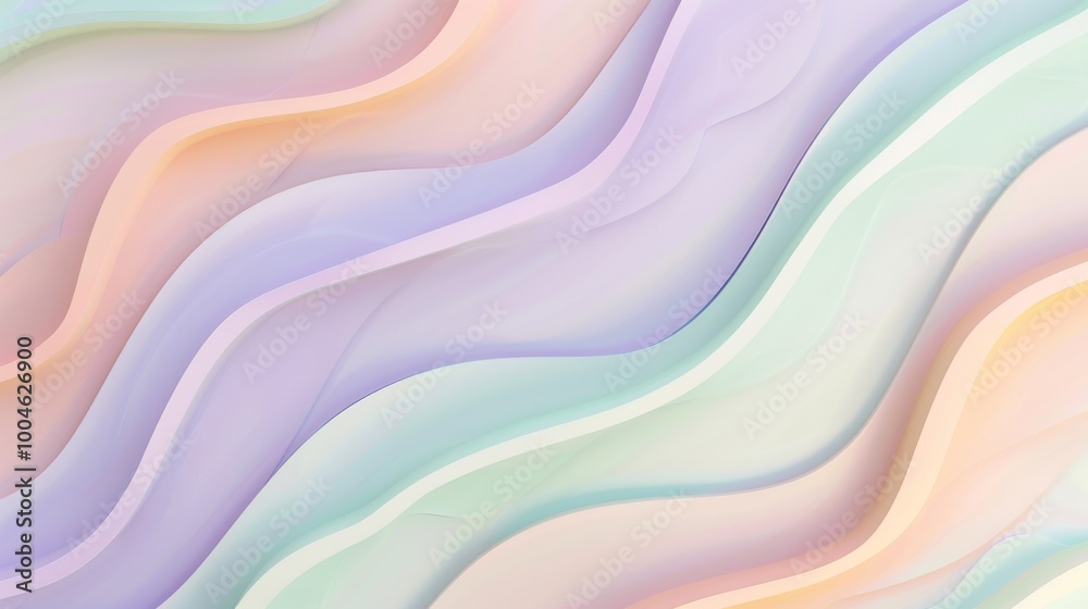 A pastel background with gentle waves of color blending lavender, mint, and peach A pastel background with gentle waves of color blending lavender, mint, and peach