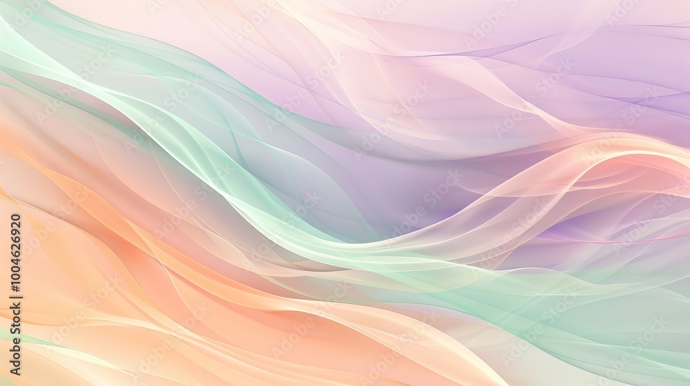 A pastel background with gentle waves of color blending lavender, mint, and peach A pastel background with gentle waves of color blending lavender, mint, and peach