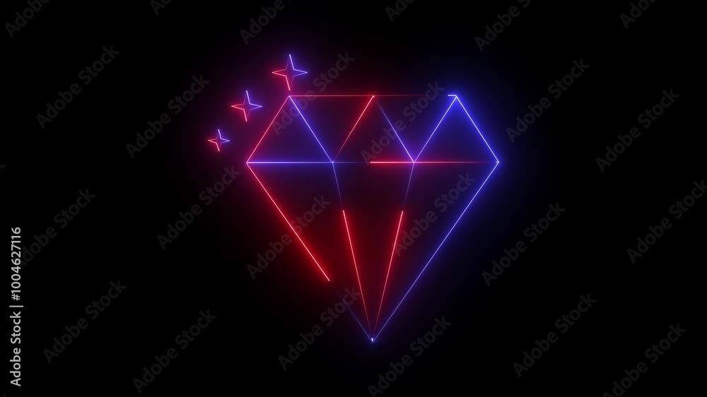Neon line Glow Dimond Icon animation red blue color - Perfect for Modern Interfaces, Its fiery orange-red hues on a dark backdrop make it ideal for. Neon line Glow Dimond Icon animation red blue color - Perfect for Modern Interfaces, Its fiery orange-red hues on a dark backdrop make it ideal for.