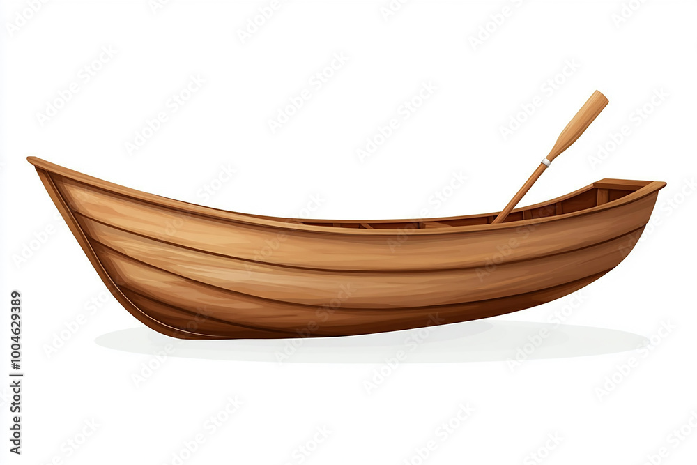 Fototapeta premium wooden boat on white background