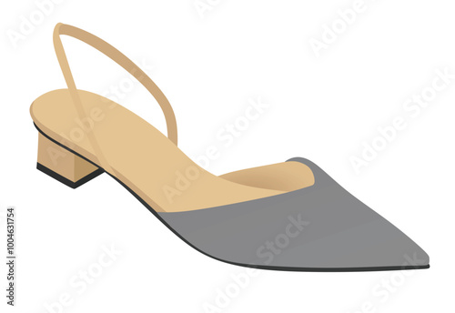 Grey high  heel sandal. vector illustration