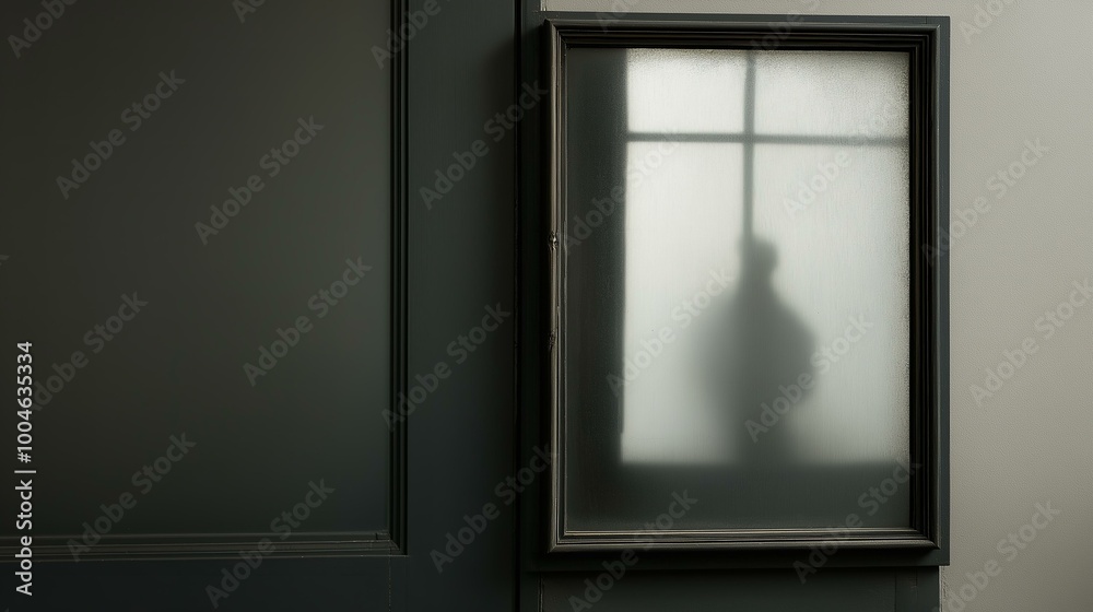 Shadowy Figure in Window: Mysterious and Eerie Shadowy Figure in Window: Mysterious and Eerie