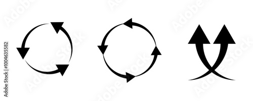 Arrow sing black color vector icon white background.