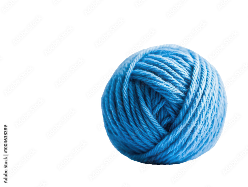 Blue ball of yarn on transparent background Blue ball of yarn on transparent background