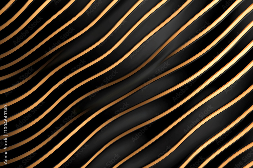 The image is a black and gold striped pattern The image is a black and gold striped pattern