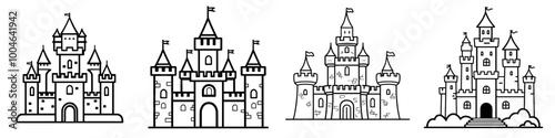 Pixel-perfect castle outline icon