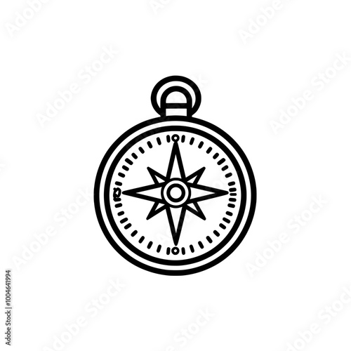 Linear compass icon for web and mobile applications.