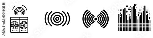 Modern illustration graphic design of a volume icon in thin line style