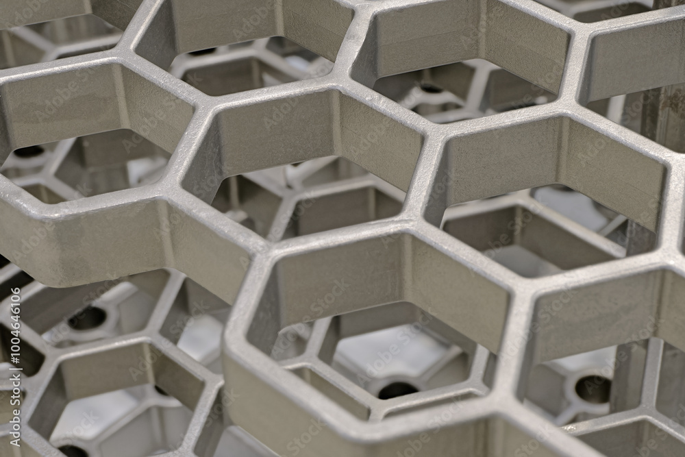 © Sergey Skleznev - Openwork three-dimensional metal grid with hexagonal cells © Sergey Skleznev - Openwork three-dimensional metal grid with hexagonal cells