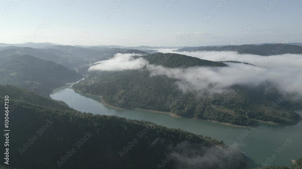 Drone video of clouds above a lake Drone video of clouds above a lake