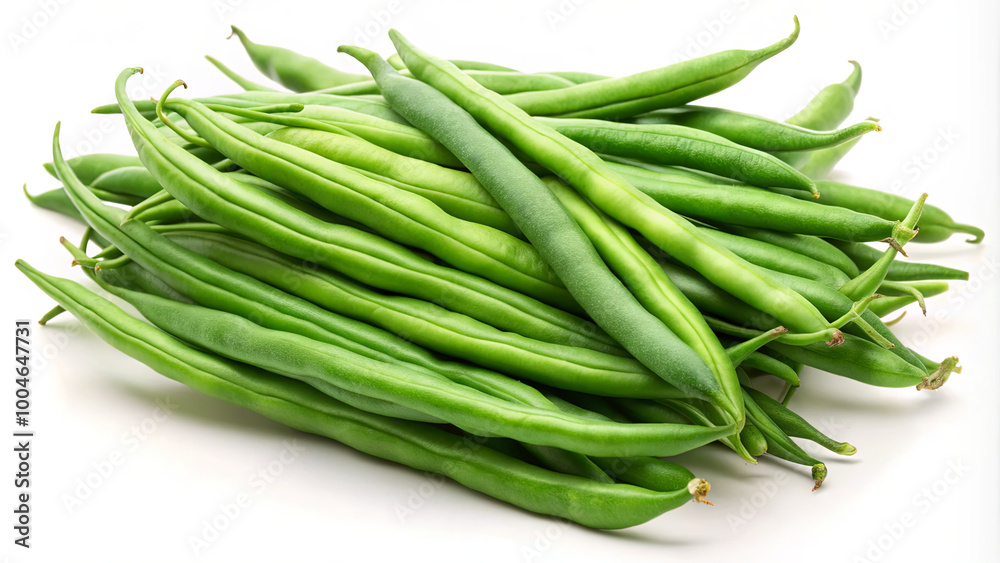 A vibrant collection of fresh green beans lies tightly stacked, emphasizing their bright color and crisp texture, perfect for a variety of dishes A vibrant collection of fresh green beans lies tightly stacked, emphasizing their bright color and crisp texture, perfect for a variety of dishes